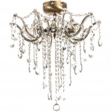 Φωτιστικό Οροφής 6xE14 Μεταλλικό Κρύσταλλα και Γυαλί σε Οξυντέ 5249-6-O